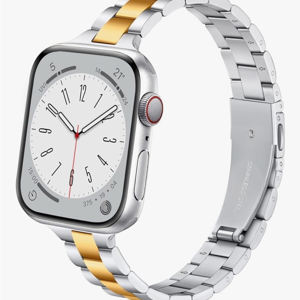 NWT Silver and Gold Stainless Steel Apple Watch Band